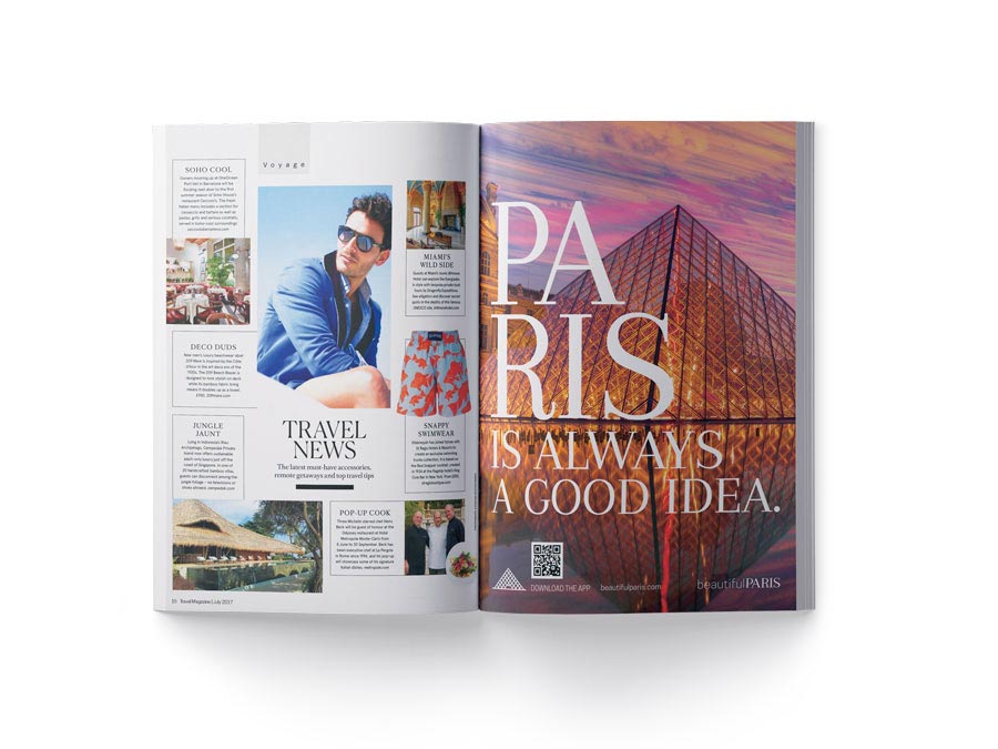 Beautiful Paris: Mockup Ad in a magazine