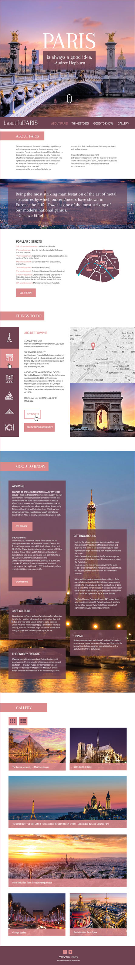 Beautiful Paris Comp: one page website