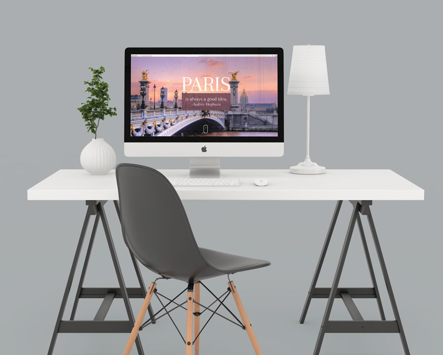 Beautiful Paris Mockup: desktop