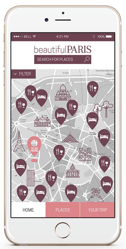 Beautiful Paris App: Screen 2