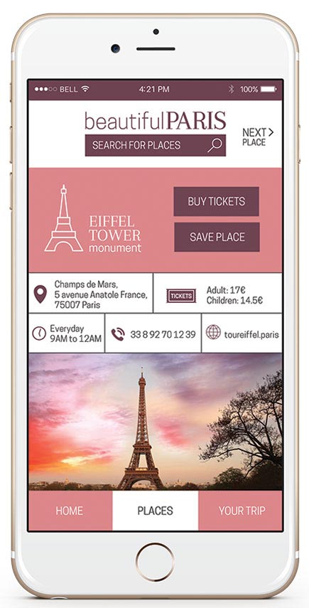 Beautiful Paris App: Screen 4