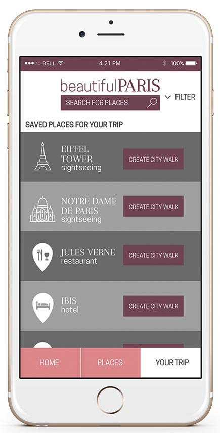 Beautiful Paris App: Screen 5