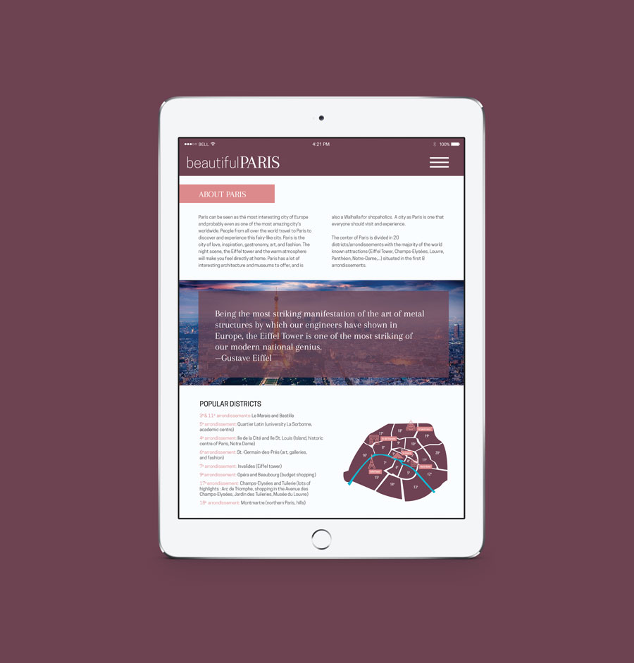 Beautiful Paris Mockup: tablet