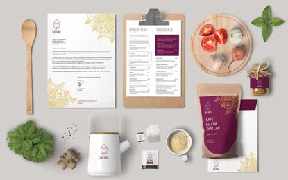 Thai Thani Restaurant Branding: Stationary Mockup
