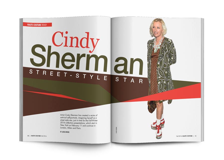 Haute Couture Magazine Inside Article about Cindy Sherman beginning