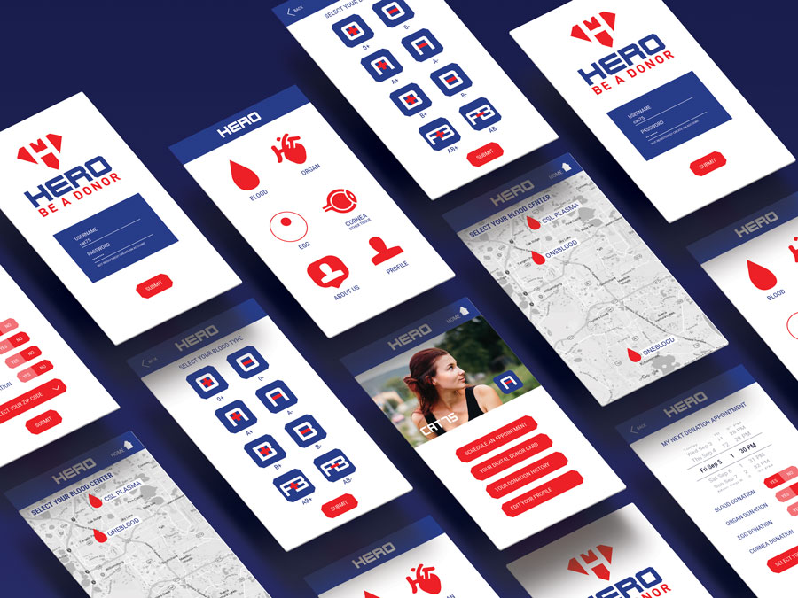 Hero App: different screens