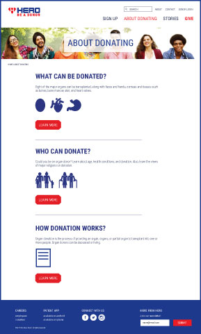 Hero comp: about donating page
