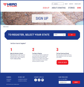 Hero comp: sign up page