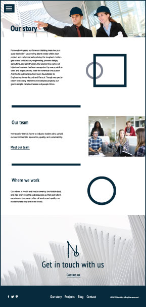 Novelty comp: Our story page