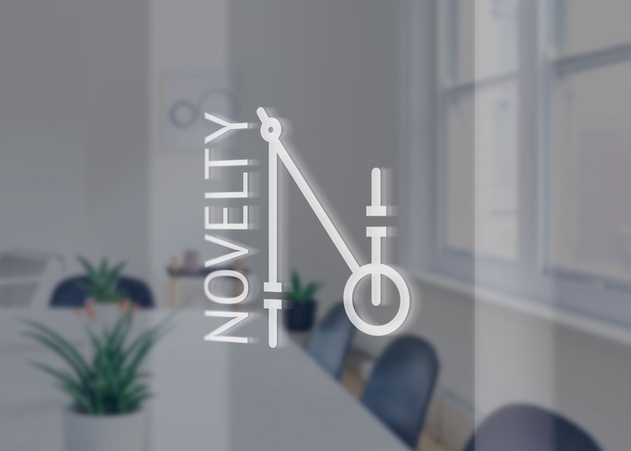 Novelty Collateral: Glass door logo