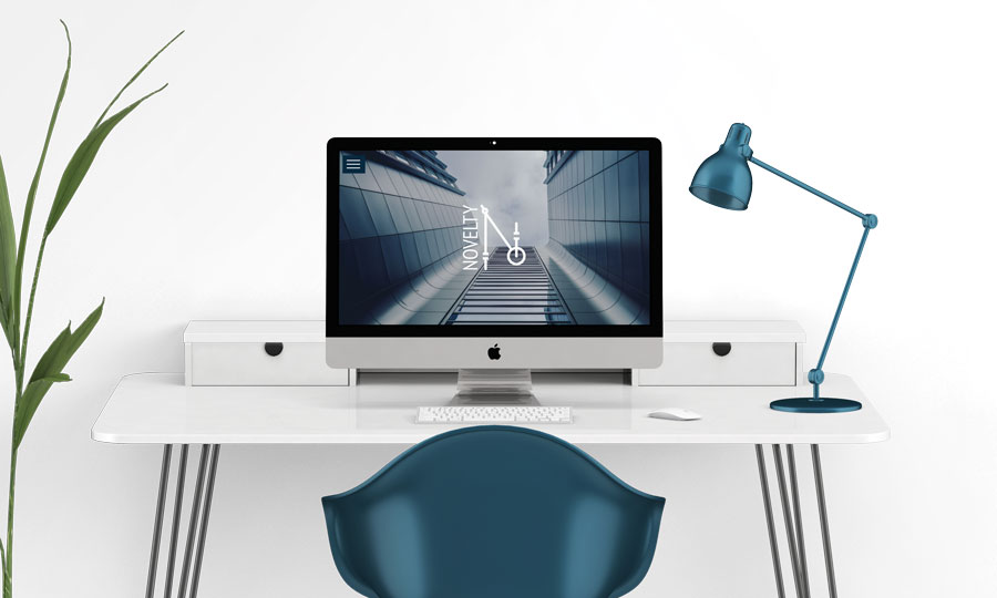 Novelty website home page on an iMac Mockup