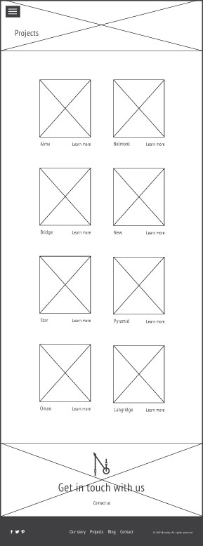 Novelty wireframe: Our Project page