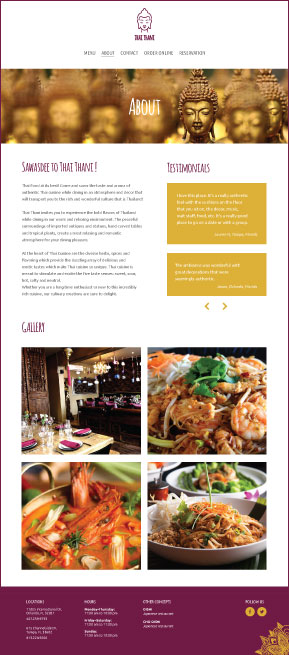 Thai Thani Restaurant comp: about page